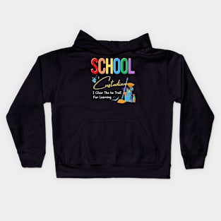 School Custodian Clear Trail Learning Back To School Janitor Kids Hoodie